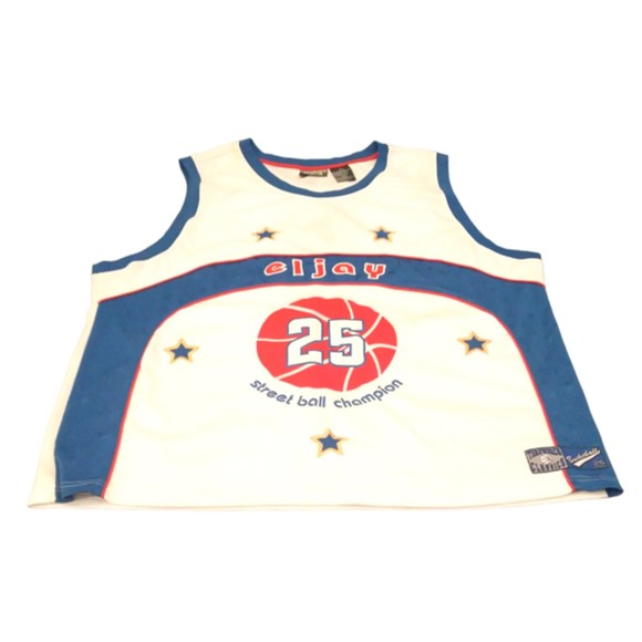 Eljay Throwback Classics Street Ball Champion White Blue Red Jersey Size XL - Picture 3 of 9
